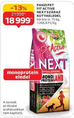 Auchan PANZI PET FIT ACTIVE NEXT SZÁRAZ KUTYAELEDEL ajánlat