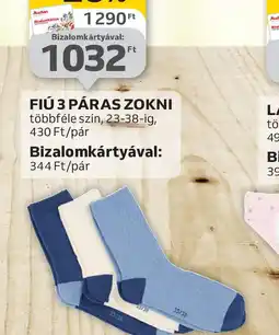 Auchan Fiú 3 páras zokni ajánlat