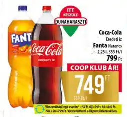 Coop Coca-Cola Eredeti íz / Fanta Narancs ajánlat