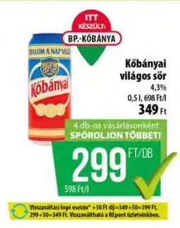 Coop KŐBÁNYAI Világos sör ajánlat