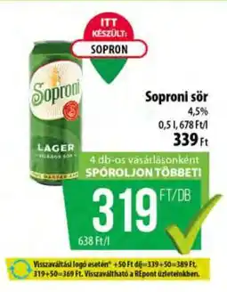 Coop Soproni sör ajánlat