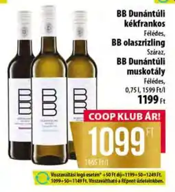 Coop BB Dunántúli Wines ajánlat