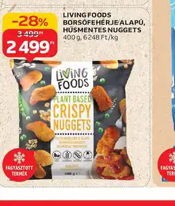 Auchan Living Foods borsfehérje alapú, húsmentes nuggets ajánlat