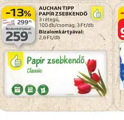Auchan Auchan Tipp Papír Zsebkendő ajánlat