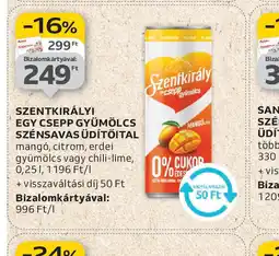 Auchan Szentkirályi Egy Csepp Gyümölcs Szénsavas Üdítőital ajánlat