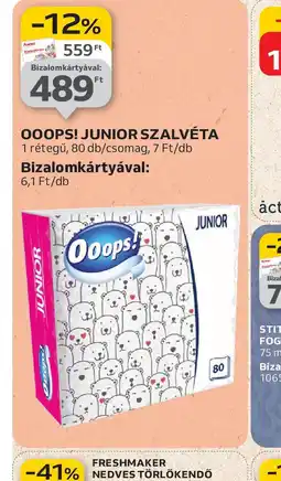 Auchan Ooops! Junior Szalvéta ajánlat