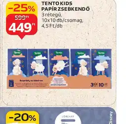 Auchan Tento Kids Papír Zsebkendő ajánlat