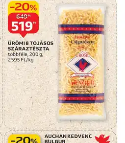 Auchan Ürömi tojásos száraztészta ajánlat