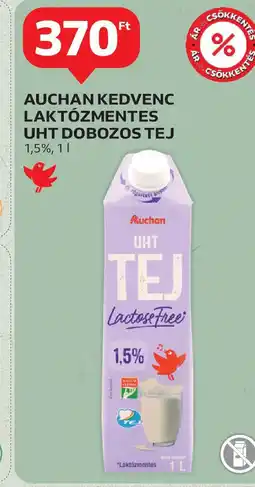 Auchan Auchan Kedvenc Laktzmentes UHT Dobozos Tej ajánlat
