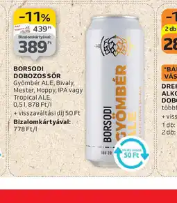 Auchan Borsodi dobozos sör ajánlat