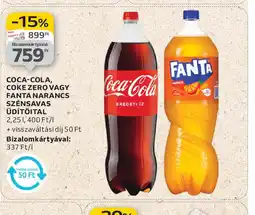 Auchan Coca-Cola, Coke Zero vagy Fanta Narancs Szénsavas Üdítőital ajánlat