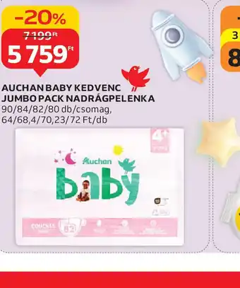 Auchan Auchan Baby Kedvenc Jumbo Pack Nadrágpelenka ajánlat