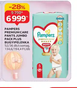Auchan Pampers Premium Care Pants Jumbo Pack Plus Bugyipelenka ajánlat