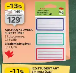 Auchan Auchan Kedvenc Füzetcímke ajánlat