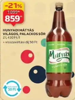 Auchan Hunyadi Mátyás Világos, Palackos sör ajánlat