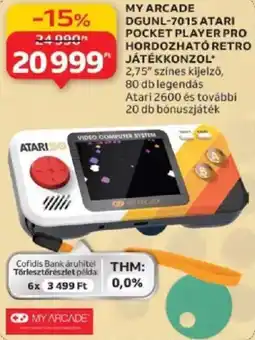 Auchan My Arcade DGUNL-7015 Atari pocket player pro hordozható retro jatekkonzol ajánlat