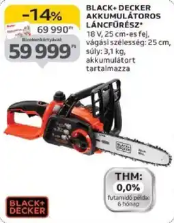 Auchan Black+Decker akkumulátoros láncfűrész ajánlat