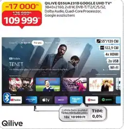 Auchan Qilive Q55UA231B Google UHD TV ajánlat
