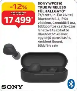Auchan Sony WFC510 True Wireless fülhallgató ajánlat