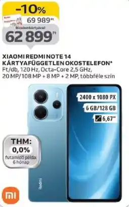 Auchan Xiaomi Redmi Note 14 kártyafüggetlen okostelefon ajánlat