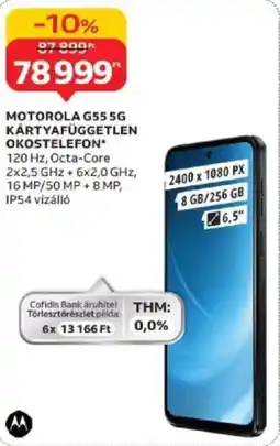 Auchan Motorola G555G kártyafüggetlen okostelefon ajánlat