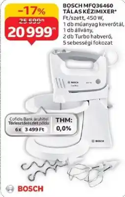 Auchan Bosch MFQ36460 tálas kézimixer ajánlat
