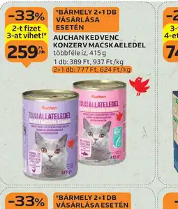 Auchan Auchan Kedvenc Konzerv Macskaeledel ajánlat