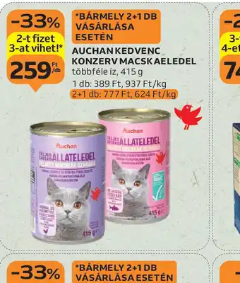 Auchan Auchan Kedvenc Konzerv Macskaeledel ajánlat
