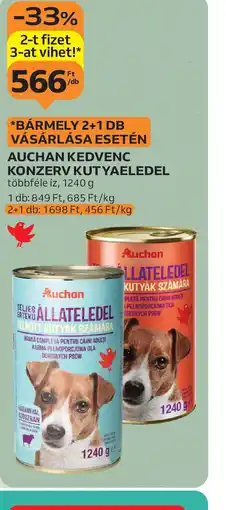 Auchan Auchan Kedvenc Konzerv Kutyaeledel ajánlat