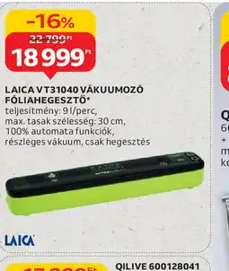 Auchan Laica VT31040 vákuumoz fliahegesztő ajánlat