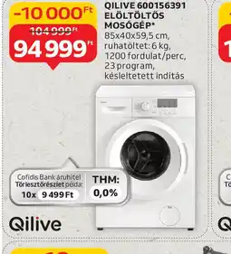 Auchan Qilive 600156391 Elöltöltős Mosgép ajánlat