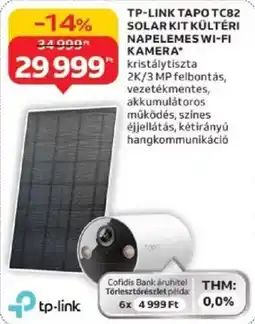 Auchan TP-link tapo TC82 Solar Kit kültéri napelemes Wi-Fi kamera ajánlat