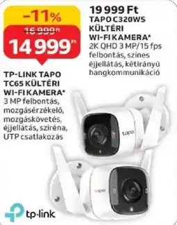 Auchan TP-link tapo TC65 kültéri Wi-Fi kamera ajánlat