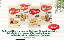 Real Dr. Gerard Mini croissant omls keksz, Ringo Omls keksz kakas öntettel, Aloha Kkuszos teasütemény, Levél alakú mártot ajánlat