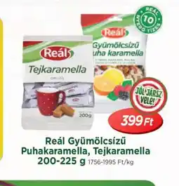 Real Reál Gyümölcsízű Puha Karamella, Tejkaramella ajánlat