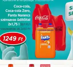 Real Coca-cola, Coca-cola Zero, Fanta Narancs szénsavas üdítőital ajánlat