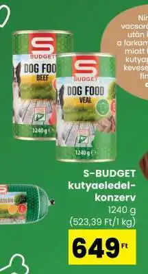 Spar S-BUDGET kutyaeledel konzerv ajánlat