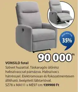 JYSK VONSILD fotel ajánlat