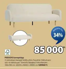 JYSK PARADIS kanapéágy ajánlat