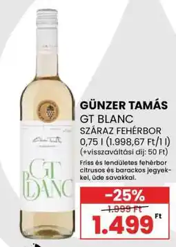 Spar Günzer Tamás GT Blanc ajánlat
