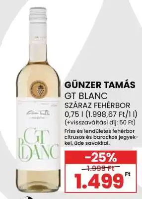 Spar Günzer Tamás GT Blanc ajánlat