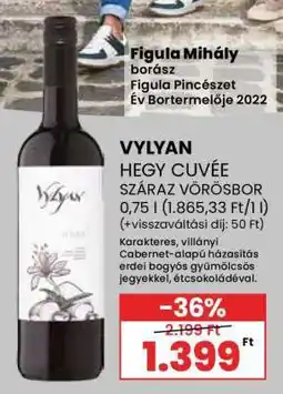 Spar VYLYAN HEGY CUVÉE SZÁRAZ VÖRÖSBOR ajánlat