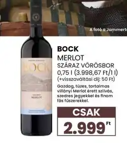 Spar BOCK Merlot Száraz Vörösbor ajánlat