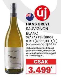 Spar HANS GREYL SAUVIGNON BLANC ajánlat