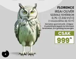 Spar FLORENCE IRSAI OLIVÉR SZÁRAZ FEHÉRBOR ajánlat