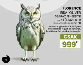 Spar FLORENCE IRSAI OLIVÉR SZÁRAZ FEHÉRBOR ajánlat