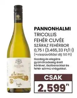 Spar Pannonhalmi Tricollis Fehér Cuvée ajánlat
