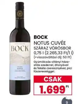 Spar Bock Notus Cuvée Száraz Vörösbor ajánlat