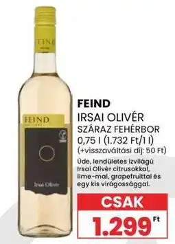 Spar FEIND IRSAI OLIVÉR SZÁRAZ FEHÉRBOR ajánlat
