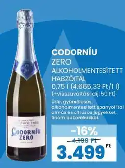 Spar Codorníu Zero Alkoholmentesített Habzóital ajánlat